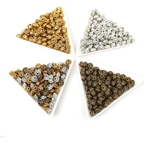 Unique 50pcs/lot 6mm 3 colors UFO Shaped Alloy Metal Beads Loose Spacer Beads for Jewelry Making Necklace DIY Jewelry Findings