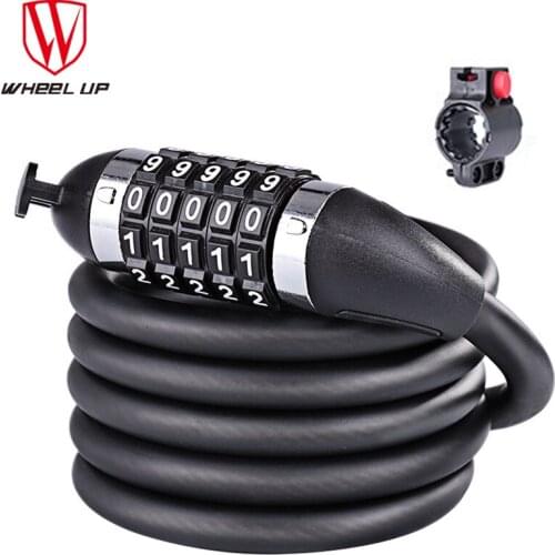 Bike Lock Digit Code Combination Bicycle Security Lock Anti-theft Bold Steel Cable Spiral MTB Bike Cycling Bicycle Lock XA39Q