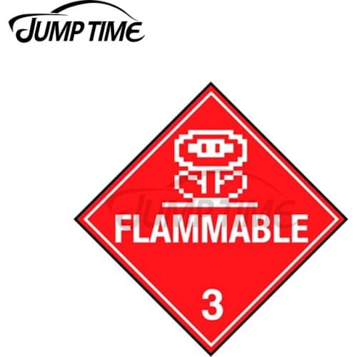Jump Time 13 x 13cm Flower Power Flammable Placard Car Decal Waterproof Car Stickers Vinyl Material Interesting Scratch-Proof
