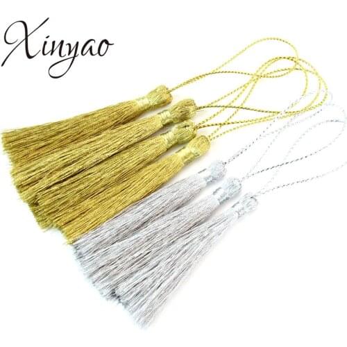 XINYAO 30Pcs/lot 60mm Long Cotton Silk Tassels Fit Earrings Charm Pendant Satin Tassels For DIY Jewelry Making Findings F3357