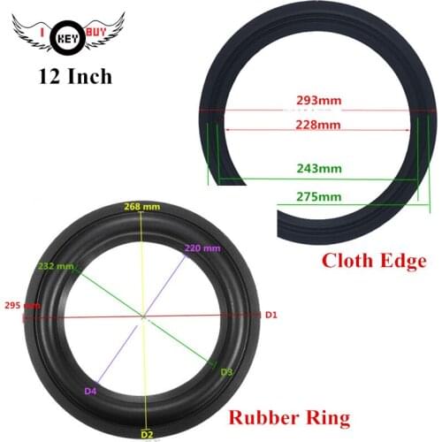 I KEY BUY 2pcs 12 Inch Speaker Rubber Edge Cloth Ring Edge Surround Repair Accessories