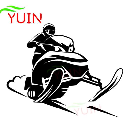 Snowmobile Rider Fun Styling Car Sticker Fashion PVC Body Window Decoration Auto Parts Cover Scratches Waterproof Decals