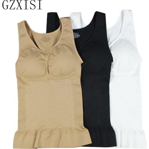 GZXISI Women Wireless Cami Tank Top Slim Body Shaper Bra Vest Camisole Removable Pads Slimming Shapewear Waist Trainer Corset