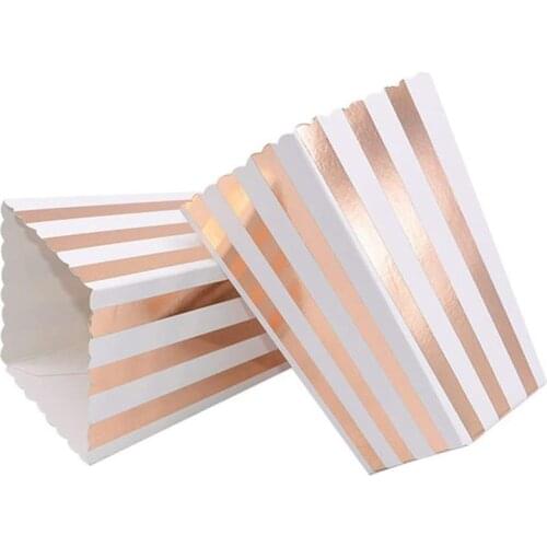 12PCS Popcorn Boxes Corn Candy Container for Christmas Birthday Party Snacks Gifts Fries Rose