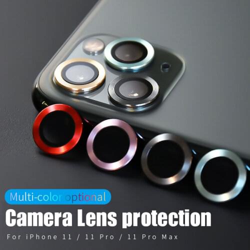 2 in 1 Back Camera Screen Protector Glass + Metal Lens Ring For iPhone 11 Pro Max Camera Screen Protctor For iPhone 11 Pro Case