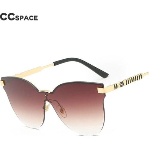 47464 for Lady Rimless One Lens Cat Eye Sunglasses Gradient Lens Fashion Men Women Shades Uv400 Vintage Glasses