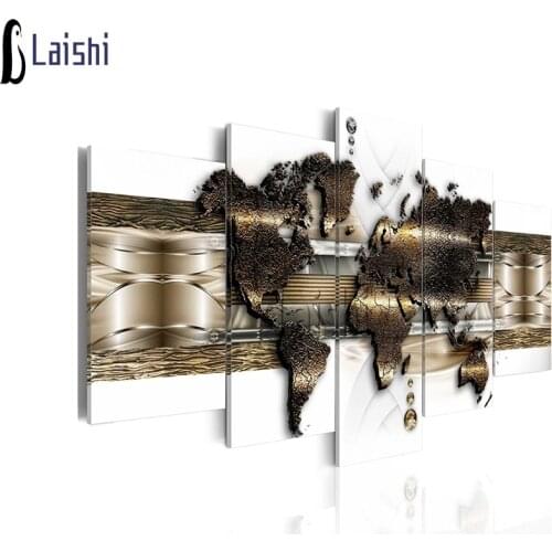 5pcs sets diy diamond painting Abstract World Map full square round drill 3d diamond embroidery mosaic kits home decoration