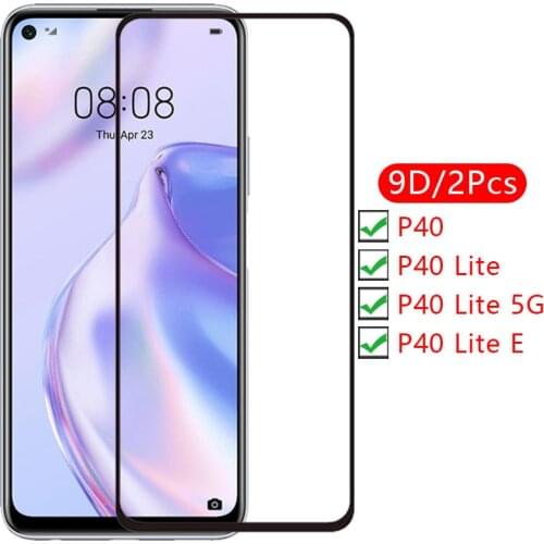 9d screen protector tempered glass case for huawei p40 lite e 5g cover on p 40 40p light p40lite p40litee protective phone coque