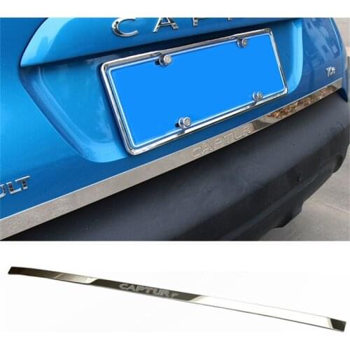 Abaiwai Car Styling For Renault Captur 2015 2016 Stainless Steel Rear Door Bottom Tailgate Frame Plate Trim Rear TRUNK LID Cover