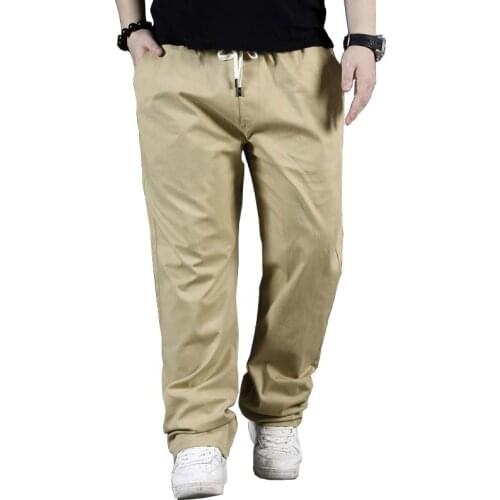 Big Size Hip Hop Pants Mens Joggers Pants Straight Loose Baggy Trousers Cotton Harem Pants Streetwear Elastic Waist Men Clothes