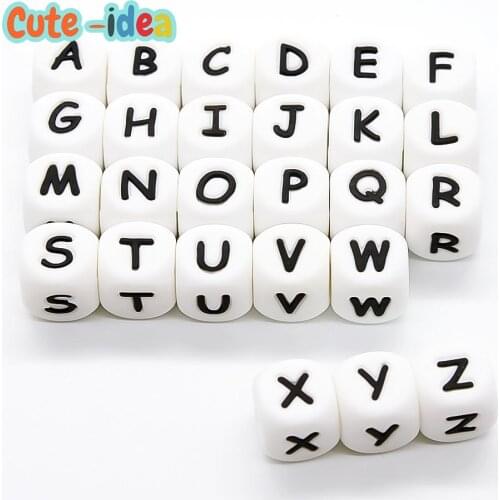 Cute-idea 50pcs Alphabet English Letters Beads Food Grade silicone beads For DIY Baby Teething Necklace Toy Children products