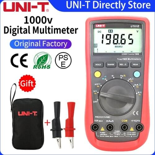 UNI-T UT61E Digital Multimeter True rms Auto Range UT61A/B/C/D AC DC Meter Data Hold Multimetre+USB voltage and current monitor