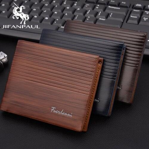 Europe and America business casual fashion retro cross section embossed wallet New mens short wallet large capacity wallet