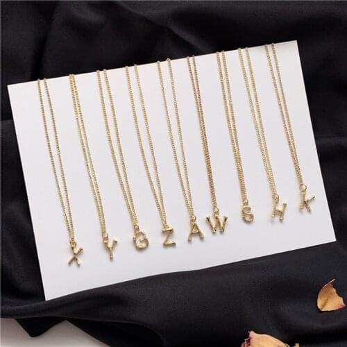 Classic Fashion Metal Chain Letter A G H K S W X Y Z Shaped Pendent Necklace for Women Men Girls Kid Neck Jewelry Gift Wholesale