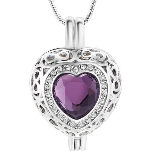 Cremation Jewelry for Ashes Pendant Crystal Heart Urn Necklace with Mini Keepsake Urn Memorial Ash Jewelry