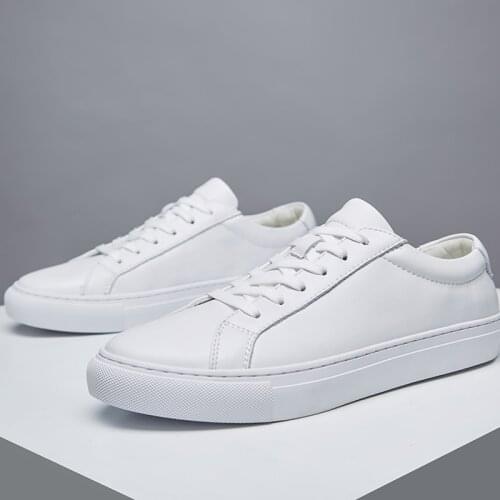 High Quality Genuine Leather Shoes Men Sneakers Male Casual Footwear Fashion Luxury White Shoes Mens Cow Leather White Sneakers