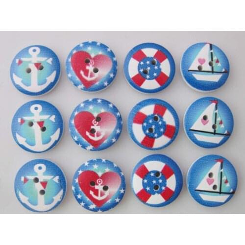 WBNKAL botoes para artesanato 20MM Round Wood decorative buttons mix 120pcs clothing accessories