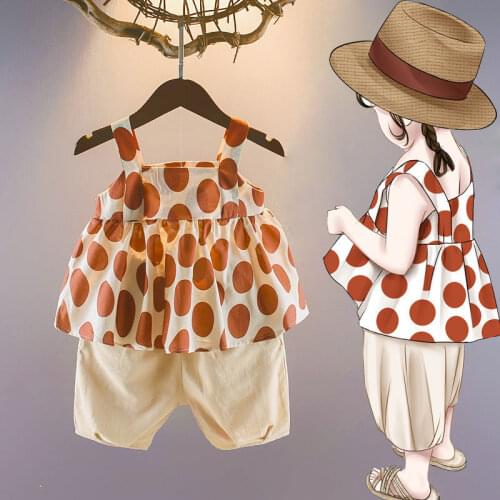 2021 Summer Girls Sweet 2pcs Suit Baby Kid Children Casual Clothing Set