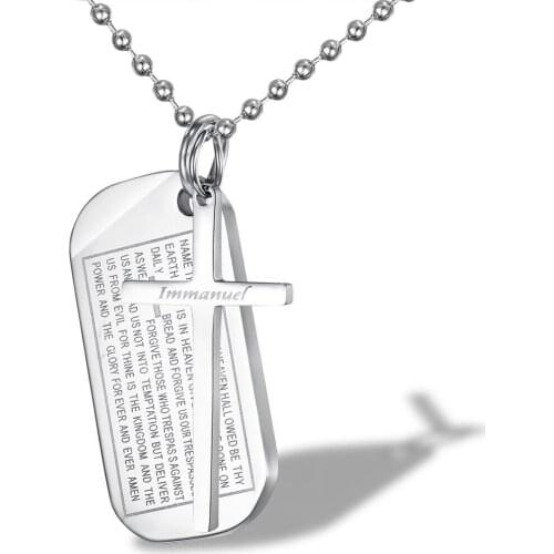 Fashion Cross Necklaces 2021 Jesus Biblical Stainless Steel Pendant Necklace for Men Women