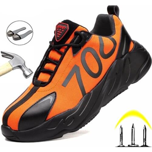 New 2021 Work Shoes Men Safety Shoes Men Lightweight Work Sneakers Indestructible Steel Toe Shoes Men Boots Puncture-Proof Shoes