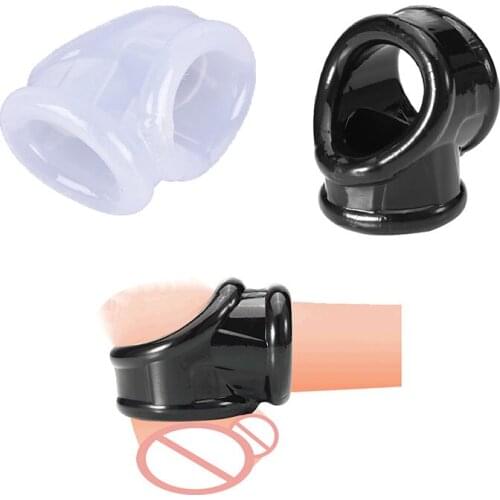 Male Ball Stretcher Scrotum Ring Belt Penis Cock Ring Cock Testis Restraint Cock Ring Penis Extender Sex Toys for Men Time Delay