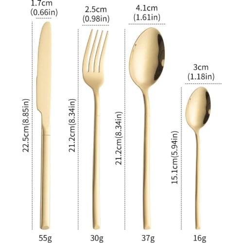 16pcs/lot knife Sets Wedding Tableware Dinnerware Travel Cutlery Set Copper Rosy Forks Knives Spoons Dropshipping