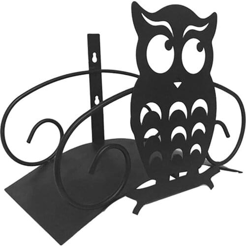 Wall Mounted Metal Owl Art Hose Holder Decorative Garden Hose Hanger Owl Shape Water Pipe Storage Rack Placing Rack