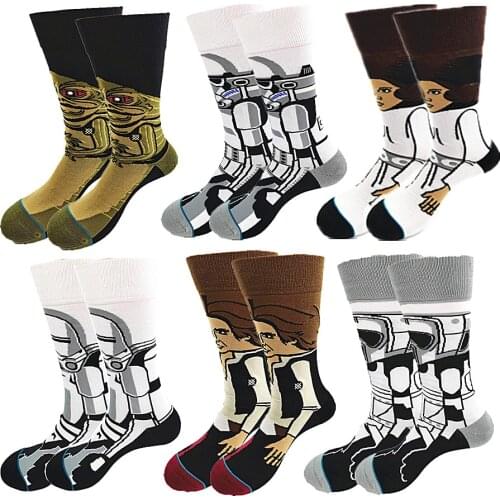 Autumn and Winter Cotton Mens Socks Cartoon Alien Tiptoe Heel Tthick Warm Comfortable Soft High Quality Skateboard Tube