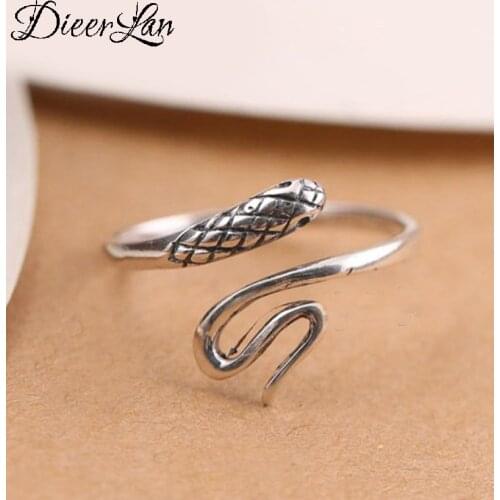 New 925 Sterling Silver Snake Rings For Women Adjustable Size Finger Rings Girls Party Wedding Jewelry