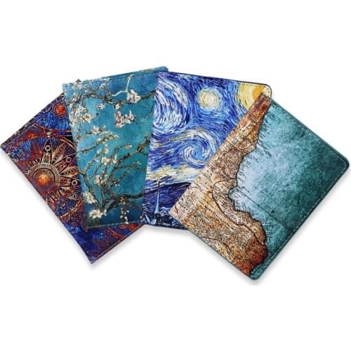 Starry Sky Passport Cover Fashion Women Men Pu Leather Travel Wallet Landscape Passport Holder High Quatity Case for Passports