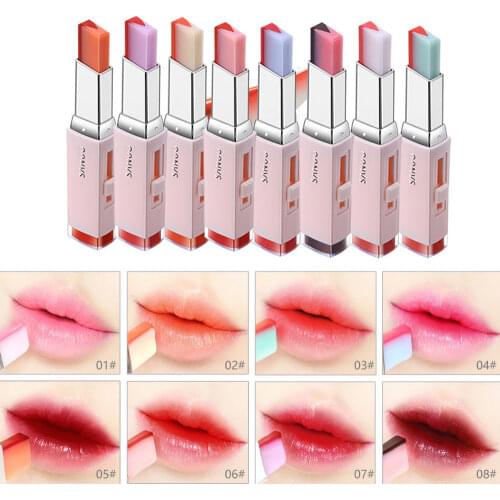 8 Colors Gradient Color Lipstick Waterproof Two Color Lipsticks Korean Style Lip Balm V Cutting Bite Lipstick K Pop Lip
