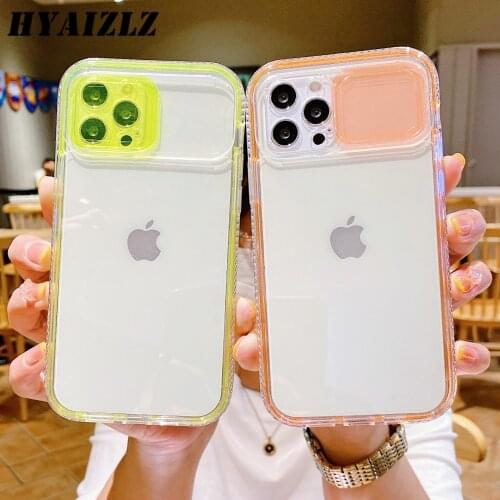 Shockproof Bumper Case for iPhone 13 12 11 Pro Max SE 2020 XR XS 6 7 8 Plus Clear Soft Cover Push Window Camera Lens Protection