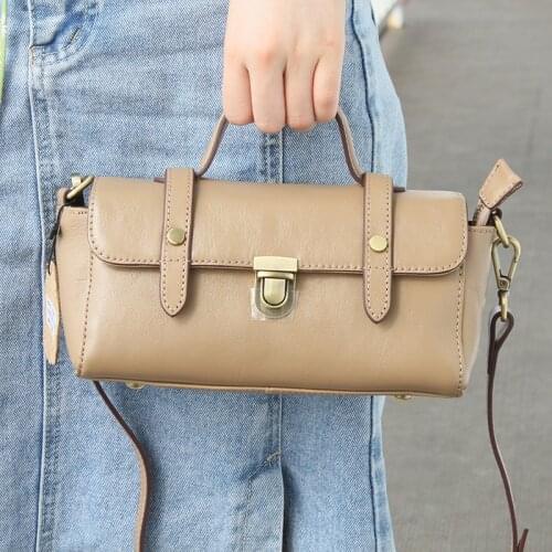 Luxury Women Bag Genuine Leather Handbags England Vintage Style Small Crossbody Bags For Women Shoulder Bag Sac Top-Handle Bags