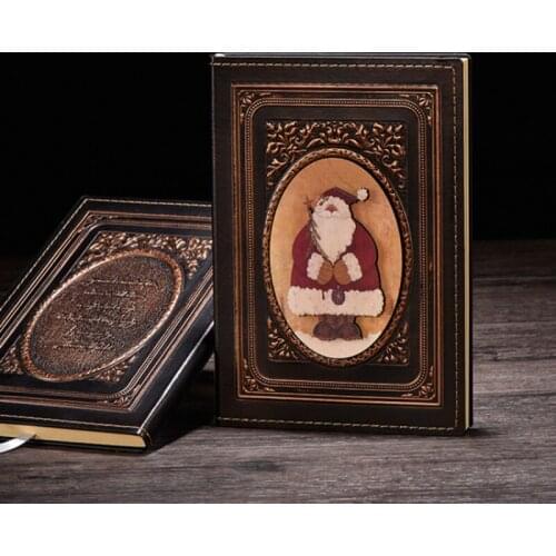 Santa Claus Retro Hardcover Notebook Diary A5 PU Hand Book Christmas Gifts