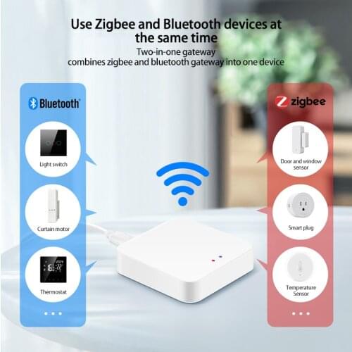 Smart Home Gateway ZigBee+Bluetooth-compatible Gateway Host Combo Mesh Hub Supports Google Home/Amazon Alexa Voice Control