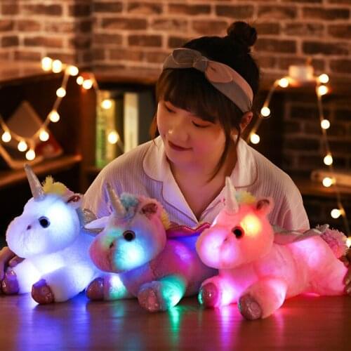 Lighting Unicorn Luminous Unicorn Plush Toy Lovely Animal Soft Stuffed Doll Baby Appease Toys Kids Birthday Gift