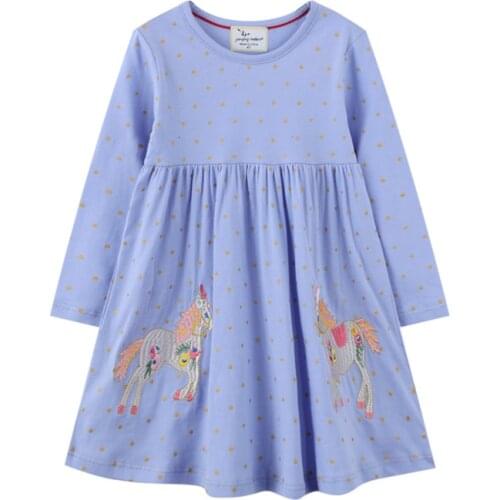 Spring Autumn Girls Long Sleeve Dress 2021 New Fashion Cute Cotton Print Children Kids Baby Dresses for Girl Princess Dress 2-7Y