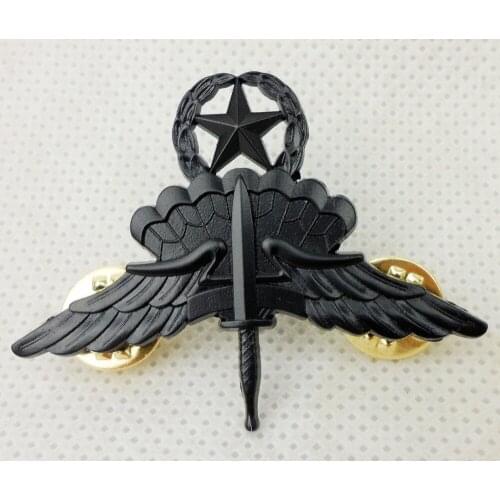 US Army Military Free Fall Jump Master Badge pin Insignia Wings Black