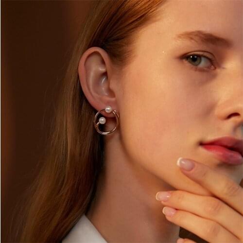 Sun Pearl Earrings Stud Earrings Fashion Women Lady Elegant White Pearl Crystal Rhinestone Ear Stud Earrings New Pearl Ear-rings