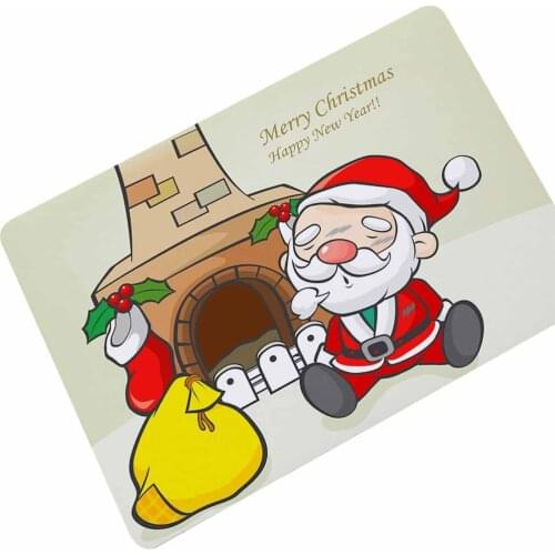 Zeegle Christmas Door Mat Kitchen Non-slip Floor Mat Bath Bathroom Carpet Welcome Door Mat For Entrance
