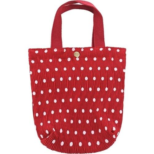 Womens Fresh Printed Wrinkled Fabric Bento Handbag Valentines Day Gift Versitile And Fashionable Bag Holiday Gift