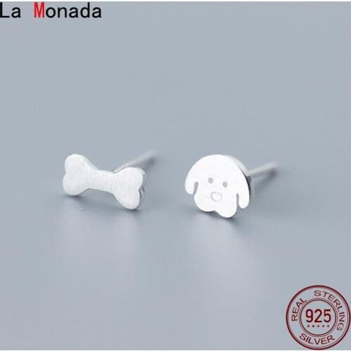 La Monada Asymmetrical Dog Bone Stud Earrings For Women Silver 925 Fine Women Earrings Jewelry Women Stud Earrings 925 Silver