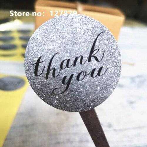 120pcs 3.8cm Thank You Gift Sealing Sticker Starry sky Gray Round Kraft Paper Adhesive Cake Packaging DIY Hand Made For