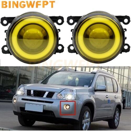 2 Pcs For Nissan X-Trail (T31) Closed Off-Road Vehicle 2007-2013 LED Angel Eyes Daytime Running Lights Lens Fog Lights
