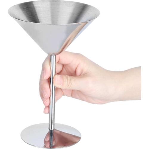 304 Stainless Steel Cocktail Champagne Goblet Red Wine Party Decoration Bar Utensils Cocktail Glass