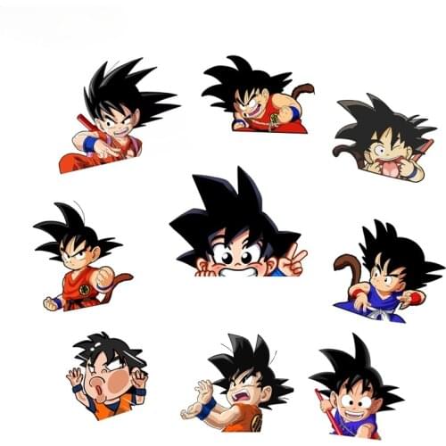 Goku 3D Anime Car Sticker PVC Decal Decal Decor Motorcycle Off-road Laptop Trunk Guitar PVC Vinyl JDM JEEP Van Deco Meterial
