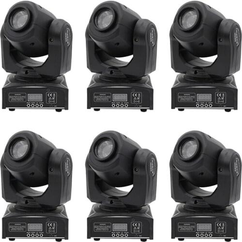 6 Pieces mini stage lighting projector 30w led gobo moving head light DMX512 DJ spot lights for home disco music party lights