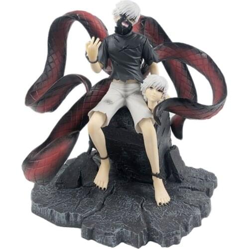 2 Heads Anime Tokyo Ghoul Sit Kaneki Ken Action Figure PVC Deluxe Figurine Big Model Toy Boys Gift Collectibles C135