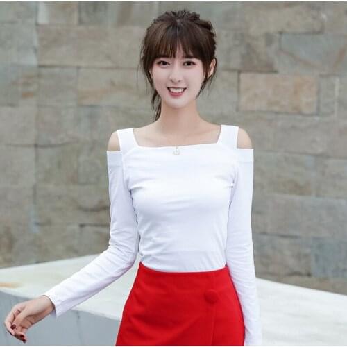 GGRIGHT womens tshirts 100% cotton t shirt white tshirt women clothes 2019 tee shirt femme long sleeve t-shirt women tops mujer