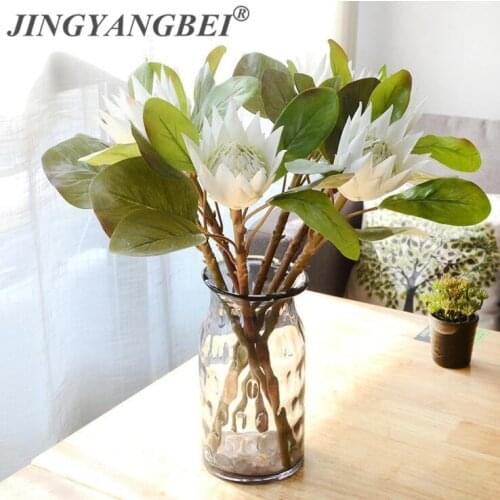 3Pcs/lot Artificial Africa Protea Cynaroides flowers flores branches for fall Wedding Decorative wreath Plants table accessory